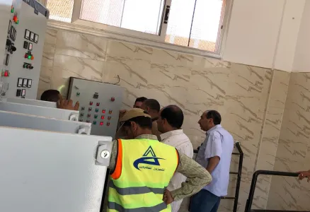 Sanitary sewage station in the village of Menel Duweib during the initial handover.