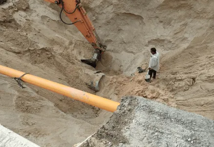 Separating industrial drainage from human sewage project in the city of Sadat.
