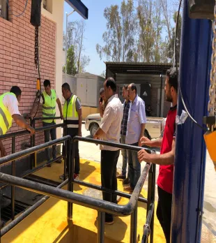 Sanitary sewage station in the village of Menel Duweib during the initial handover.
