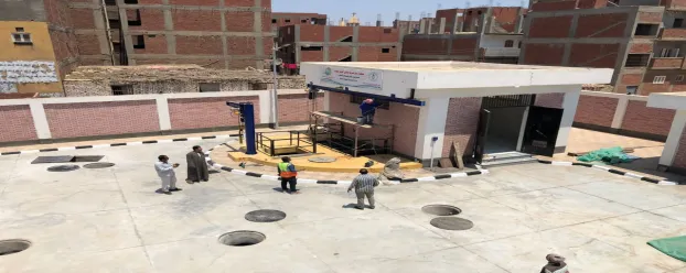 محطة صرف صحي قرية منيل دويب اثناء التسليم الابتدائي