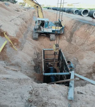 مشروع فصل الصرف الصناعى عن الصرف الادمى بمدينه السادات